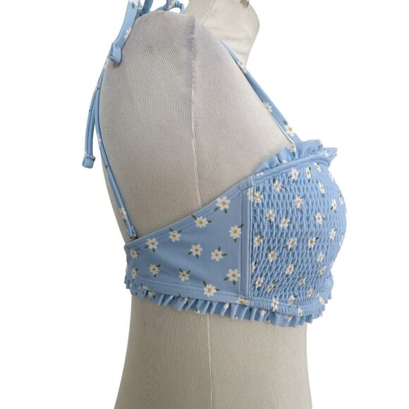 NEW Hollister Size Large Bikini Top Floral Daisy Ruffle $32.95 - Picture 3 of 8